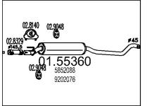 Střední tlumič výfuku MTS 01.55360