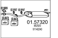 Střední tlumič výfuku MTS 01.57320