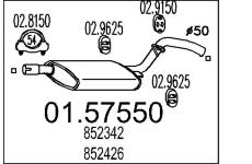 Střední tlumič výfuku MTS 01.57550
