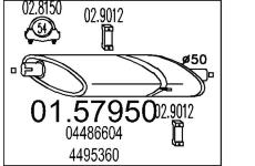 Střední tlumič výfuku MTS 01.57950