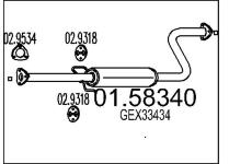 Střední tlumič výfuku MTS 01.58340