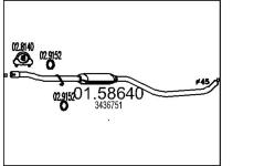Střední tlumič výfuku MTS 01.58640