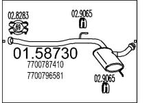 Střední tlumič výfuku MTS 01.58730