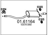 Zadní tlumič výfuku MTS 01.61164