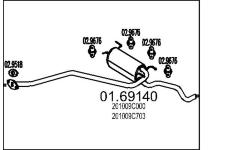 Zadní tlumič výfuku MTS 01.69140