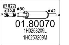 Stredni tlumic vyfuku MTS 01.80070