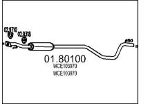 Střední tlumič výfuku MTS 01.80100