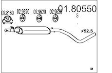 Střední tlumič výfuku MTS 01.80550
