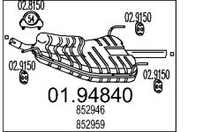 Zadní tlumič výfuku MTS 01.94840