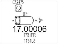 Filtr pevnych castic, vyfukovy system MTS 17.00006