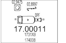 Filtr pevnych castic, vyfukovy system MTS 17.00011