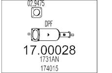 Filtr pevnych castic, vyfukovy system MTS 17.00028