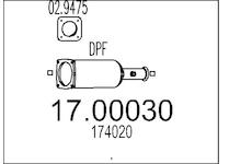 Filtr pevnych castic, vyfukovy system MTS 17.00030