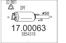 Filtr pevnych castic, vyfukovy system MTS 17.00063