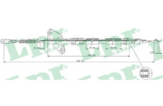 Tažné lanko, parkovací brzda LPR C0413B