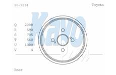 Brzdový buben KAVO PARTS BD-9614