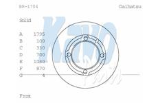 Brzdový kotouč KAVO PARTS BR-1704
