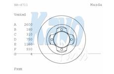 Brzdový kotouč KAVO PARTS BR-4711