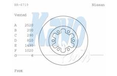 Brzdový kotouč KAVO PARTS BR-6719