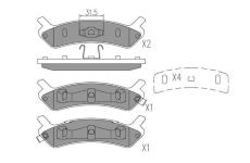 Sada brzdových destiček, kotoučová brzda KAVO PARTS KBP-3043