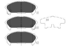 Sada brzdových destiček, kotoučová brzda KAVO PARTS KBP-3510