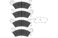 Sada brzdových destiček, kotoučová brzda KAVO PARTS KBP-4542