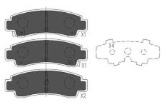 Sada brzdových destiček, kotoučová brzda KAVO PARTS KBP-6543