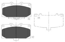 Sada brzdových destiček, kotoučová brzda KAVO PARTS KBP-8003