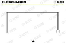 Ojniční ložisko GLYCO 01-4138/4 0.75mm