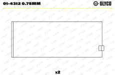 Ojničné lożisko GLYCO 01-4312 0.75mm