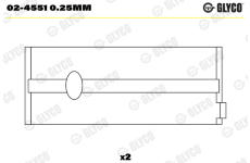 Lożisko kľukového hriadeľa GLYCO 02-4551 0.25mm