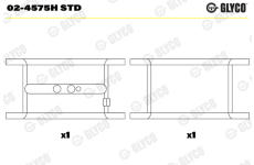 Hlavní ložiska klikového hřídele GLYCO 02-4575H STD
