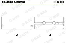 Hlavní ložiska klikového hřídele GLYCO 02-4576 0.25mm