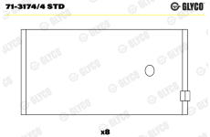 Ojniční ložisko GLYCO 71-3174/4 STD