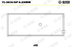 ojnicni lozisko GLYCO 71-3631/6P 0.25mm