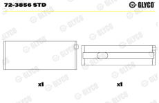 Hlavní ložiska klikového hřídele GLYCO 72-3856 STD