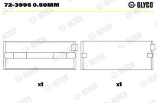 Hlavní ložiska klikového hřídele GLYCO 72-3995 0.50mm