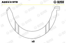 Vymedzovacia podlożka pre kľukový hriadeľ GLYCO A203/2 STD