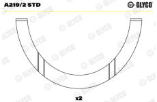 Vymedzovacia podlożka pre kľukový hriadeľ GLYCO A219/2 STD