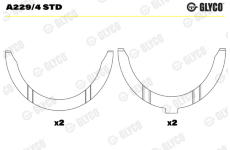 Vymedzovacia podlożka pre kľukový hriadeľ GLYCO A229/4 STD