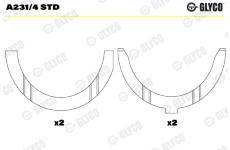 Vymedzovacia podlożka pre kľukový hriadeľ GLYCO A231/4 STD
