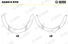 Vymedzovacia podlożka pre kľukový hriadeľ GLYCO A290/4 STD