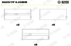 Hlavní ložiska klikového hřídele GLYCO H005/7P 0.25mm