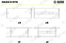 Hlavní ložiska klikového hřídele GLYCO H025/5 STD