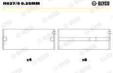 Hlavní ložiska klikového hřídele GLYCO H027/5 0.25mm