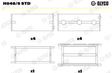 Hlavní ložiska klikového hřídele GLYCO H046/5 STD