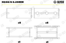 Lożisko kľukového hriadeľa GLYCO H046/6 0.25mm