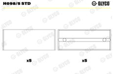 Hlavní ložiska klikového hřídele GLYCO H098/5 STD