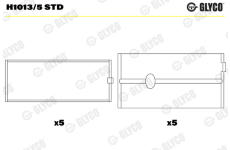 Hlavní ložiska klikového hřídele GLYCO H1013/5 STD