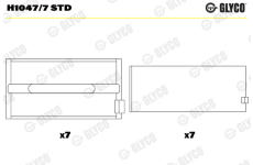 Hlavní ložiska klikového hřídele GLYCO H1047/7 STD
